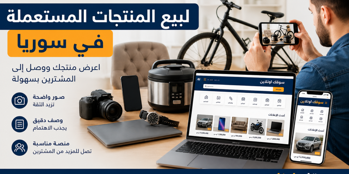 أفضل طريقة لبيع المنتجات المستعملة في سوريا وتحقيق نتائج أسرع - سوقك اونلاين